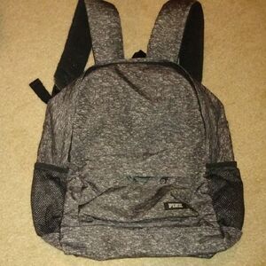 PINK Victoria's Secret Gray Backpack with Mesh Pockets